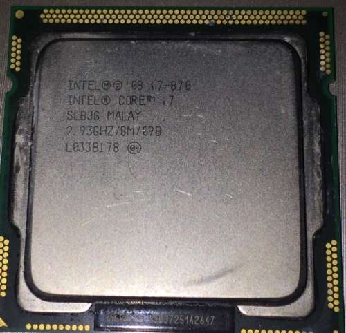 LGA1156 Intel® Core i7-870 Processor 8M Cache, 2.93 GHz CPU Only