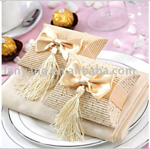Elegant Ivory Pillow Favor Box - 100 Boxes