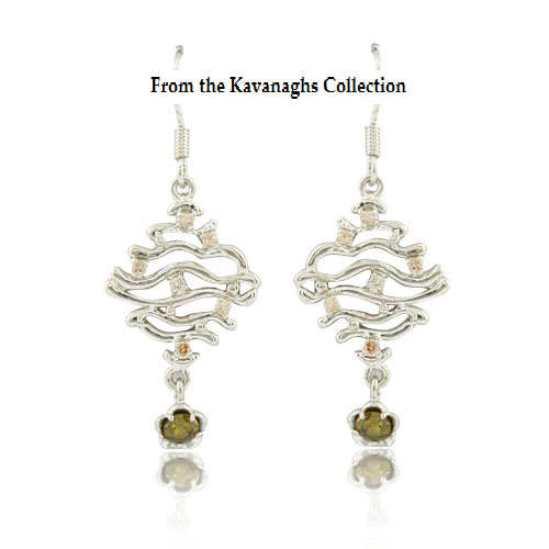 The Kavanaghs Collection - Simulated Diamond and Peridot Earrings
