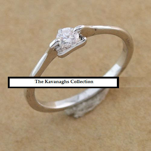 The Kavanaghs Collection - Platinum Plated Simulated Diamond Ring