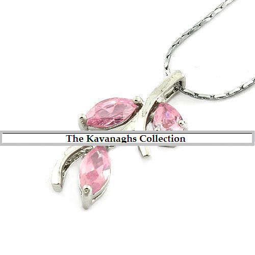 Kavanaghs - Sparkling Simulated Pink Diamond Pendant