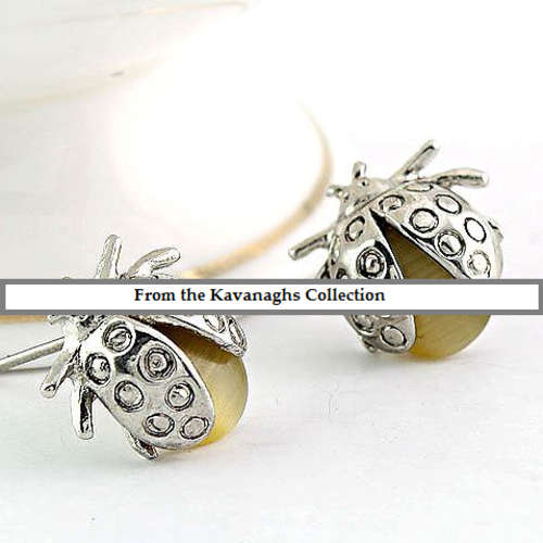 The Kavanaghs Collection - Delightful Agate Lady Bug Studs