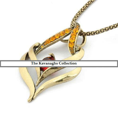 Kavanaghs - Antique Style Simulated Ruby Pendant and Necklace