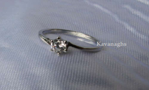The Kavanaghs Collection - Platinum Plated Simulated Diamond Ring