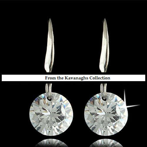 The Kavanaghs Collection - Sparkling Silver Simulated Diamond Earrings in 925 Silver