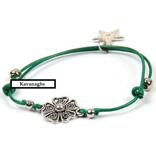From the Kavanaghs Collection - Green Flower Cord Bracelet