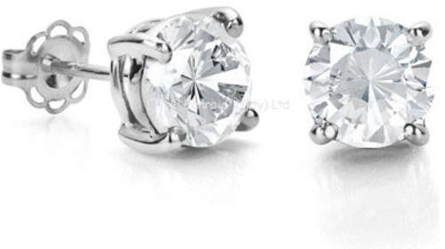 Sparkling 2.37cts Genuine White Topaz Earrings