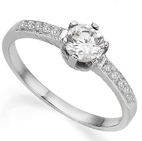 Exquisite 0.61cts Genuine Topaz & Diamond Ring