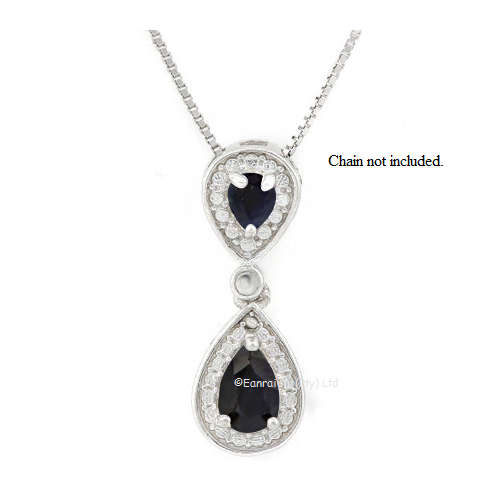 Gorgeous 0.65cts Genuine Sapphire Pendant in 925 Silver