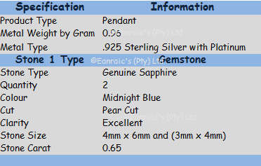 Gorgeous 0.65cts Genuine Sapphire Pendant in 925 Silver