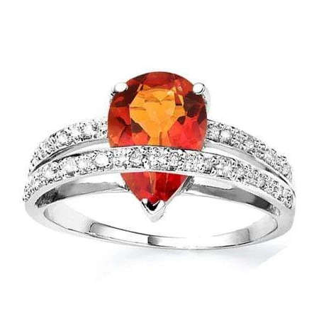 Magnificent 1.73cts Genuine Azotic Topaz and Diamond Ring in 925 Silver