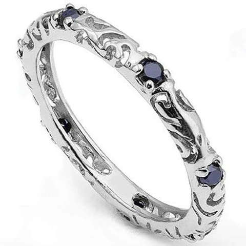 Beautiful 0.35cts Genuine Sapphire Ring in 925 Silver