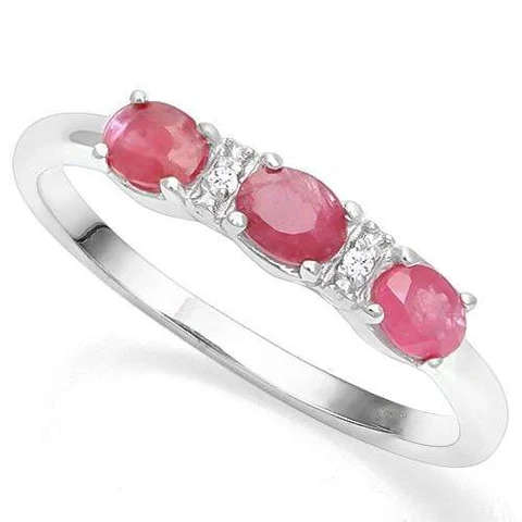 Beautiful 0.40ct Genuine Ruby and 0.01ct Diamond Ring