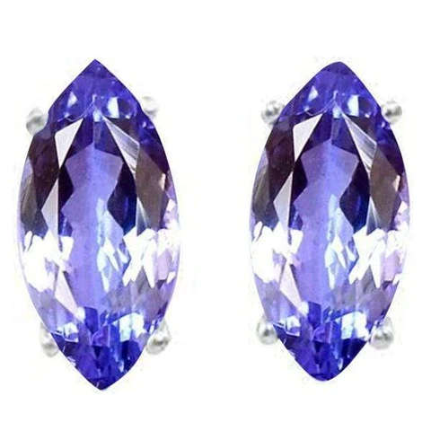 Lovely 0.92cts Genuine Tanzanite Earrings in 925 Silver