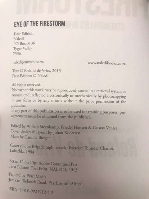 Eye of the Firestorm - Roland de Vries - 1st Edition - 2013 - Softcover