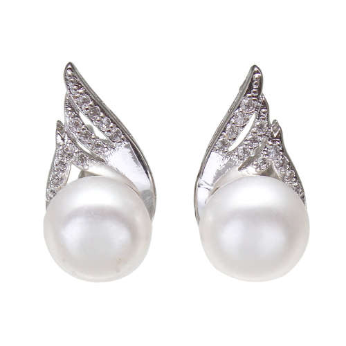 Lovely 8mm White Cultured Freshwater Pearl Earrings