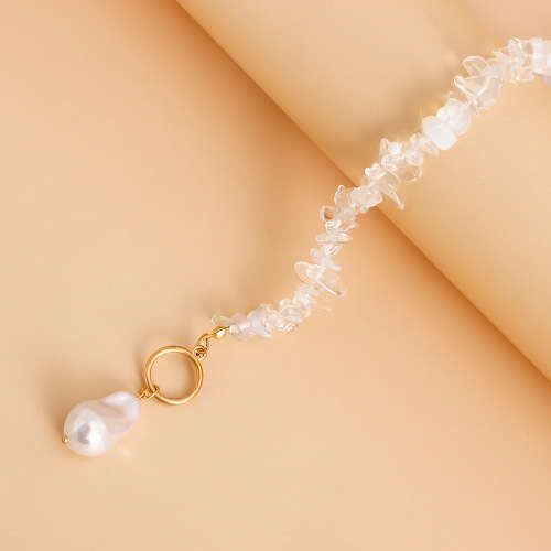 White South Sea Shell Pearl Necklace with opal and Crystals, 43cm length and pearl is 23mm.