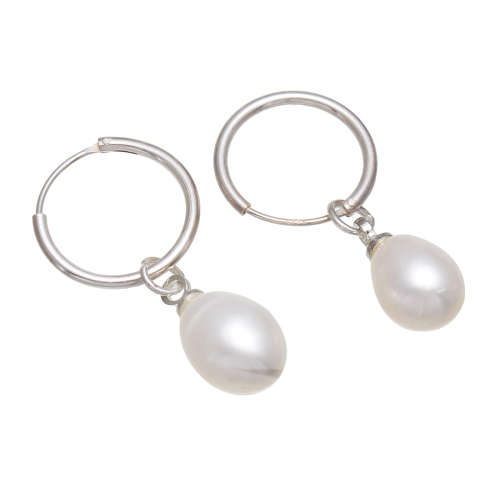 Lovely 10mm White Cultured Freshwater Pearl Earrings