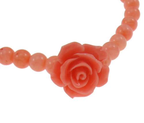 Lovely 4mm Pink Genuine Coral Bracelet -- Stretchy (Please see our coral earrings , a lovely match)