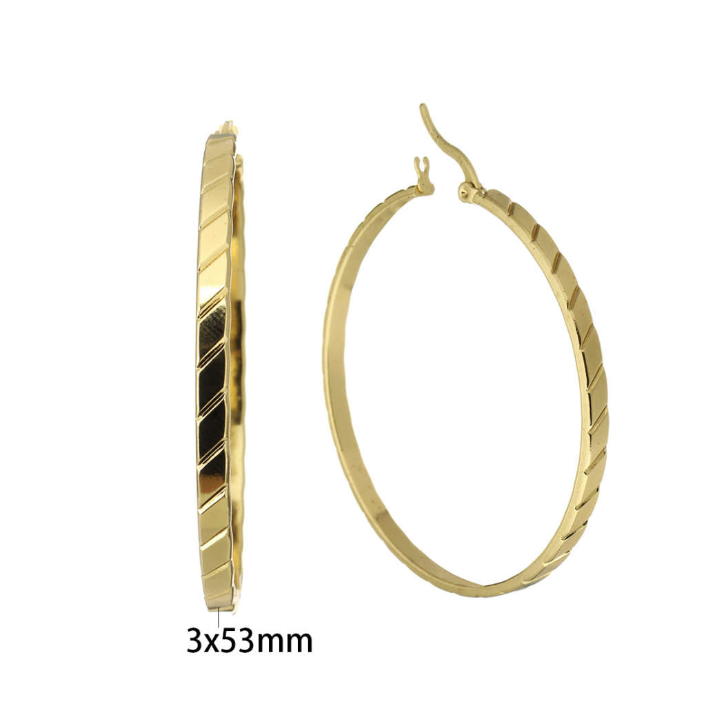 KAVANAGHS 11000 positive ratings - Lovely Hoop Stainless Steel Earrings 53mm