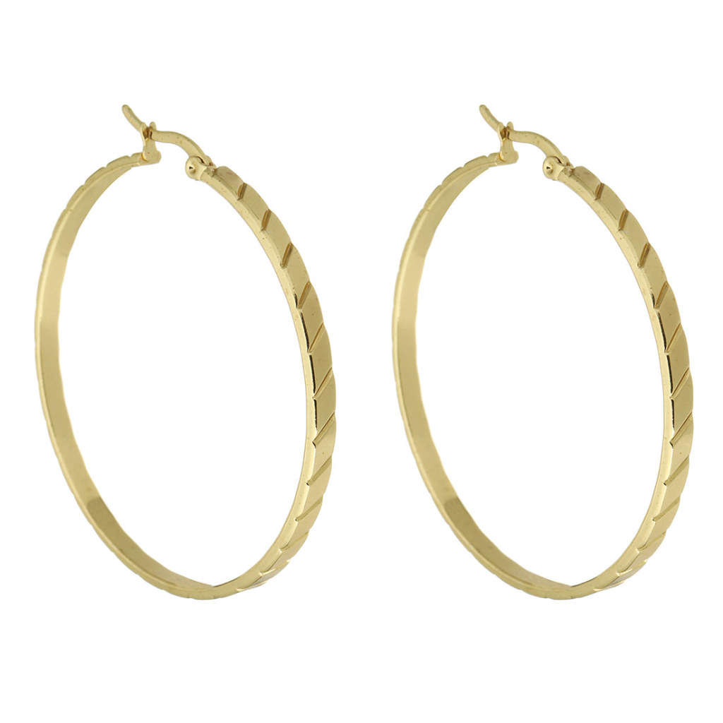 KAVANAGHS 11000 positive ratings - Lovely Hoop Stainless Steel Earrings 53mm