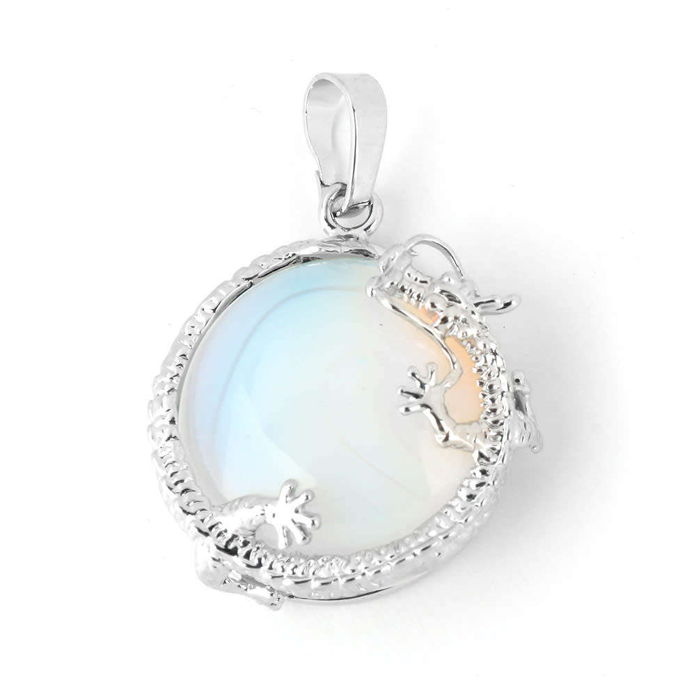 XMAS Specials - KAVANAGHS 11000 positive ratings - Sea Opalite Pendant with a Dragon Figure 33mm