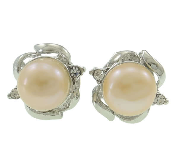 KAVANAGHS - Sparkling Genuine 10mm Cultured Pearl Earrings.