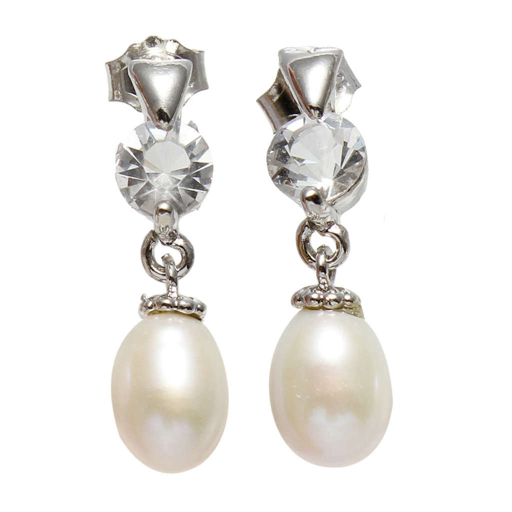 KAVANAGHS - Sparkling Genuine 10mm Genuine Cultured Pearl Earrings.