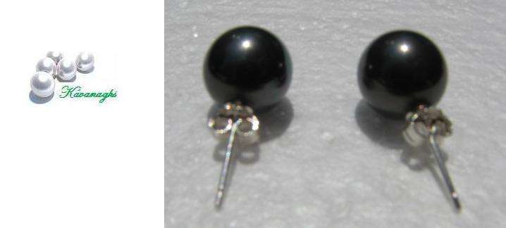 From the Kavanaghs collection - HUGE 10mm Gray Shell Pearl Sterling Earrings