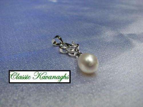 From the Kavanaghs Collection - Ellegantly Designed Authentic Pearl and CZ pendant.