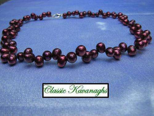 From the Kavanaghs Collection - Deep Rich Wine Red Freshwater Pearl Necklace