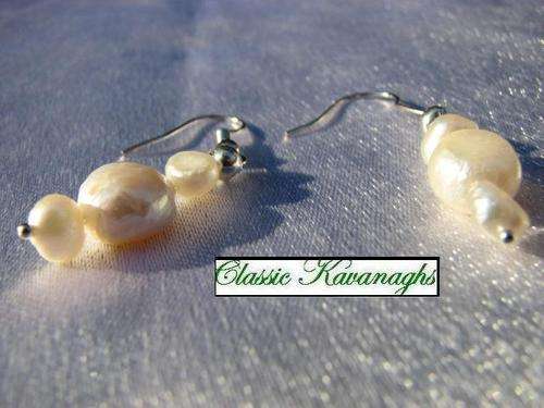 From the Kavanaghs collection - 11mm  and 7mm White Fresh Water Pearl Earrings