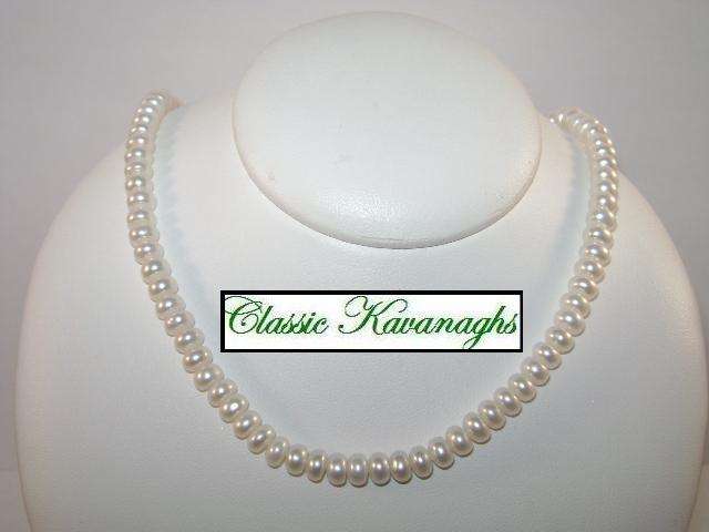 From the Kavanaghs Collection - 10mm Silky White Freshwater Pearl Necklace