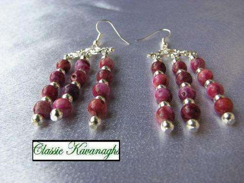 From the Kavanaghs Collection - Lace Agate Chandelier Earrings