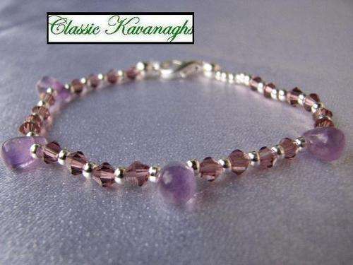 Kavanaghs Collection - Stunning Amethyst Drops and Crystal Bracelet