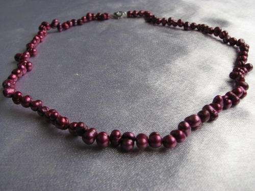 Kavanaghs - Deep Rich Wine Red Baroque Freshwater Pearl Necklace