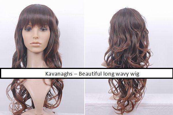 Full Head Stretch Cap- Wavy Auburn Wig