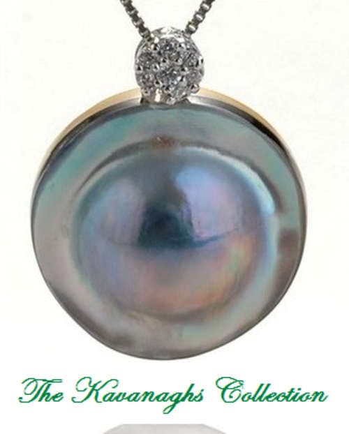 The Kavanaghs Collection - 21mm Pale Blue Mabe Pendant in 925 Sterling