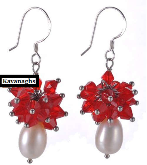 The Kavanaghs Collection - Cultured Freshwater Pearl and Crystal Earrings