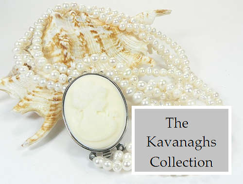 From the Kavanaghs Collection - Cameo Tripple Stranded Freshwater Pearl Necklace