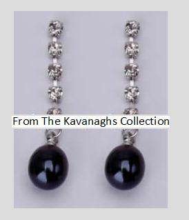 The Kavanaghs Collection - Cultured Black Freshwater Pearl Earrings