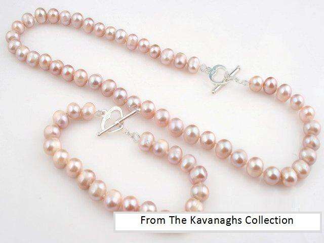 Kavanaghs - 9mm Cultured Freshwater Pearl Necklace and Bracelet Set