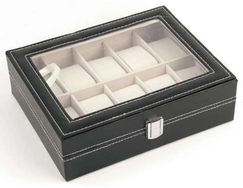 12 Slots PU Leather Watch Box