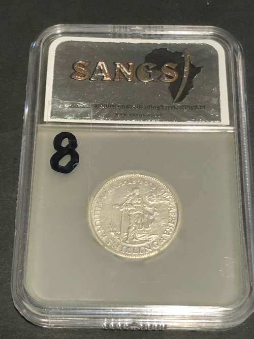 1948 Silver 1 Shilling Union of South Africa Coin Graded F Detail Damaged