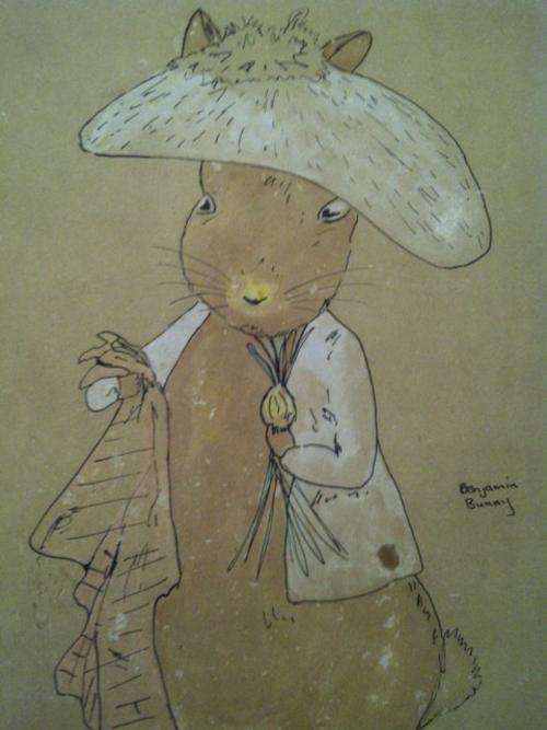 Beautiful Beatrix Potter block pic.  Rare find - only one set ever made  & Signed by Artist.