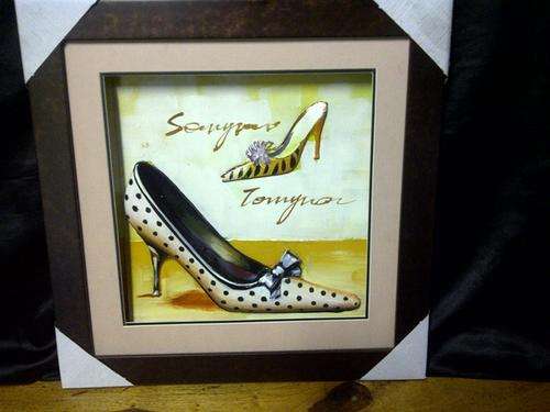 Sexy shoe wall hanging -  (42cmx42cm)- must see - Stunning, Striking Piece.Panache with power.