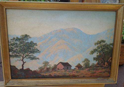 A lovely well known artist P. Wort - Vintage  painting,  very unique and very authentic.