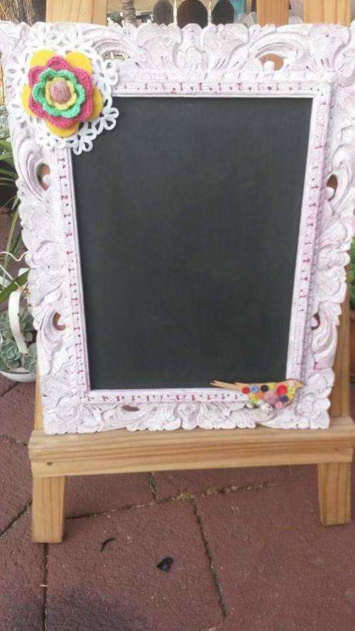 A Shabby-Chic one-of-a-kind framed blackboard.. Lovely  practical piece.....A must have.See pics.