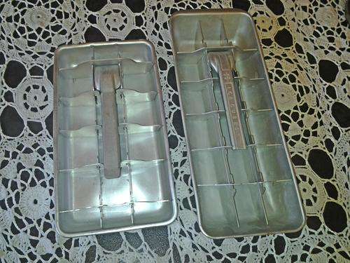 A set of Vintage Ice Trays, complete with all the required mechanisms..... See description.