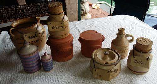 9 piece pottery set. A really lovely set. All genuine pottery items.   - see pics